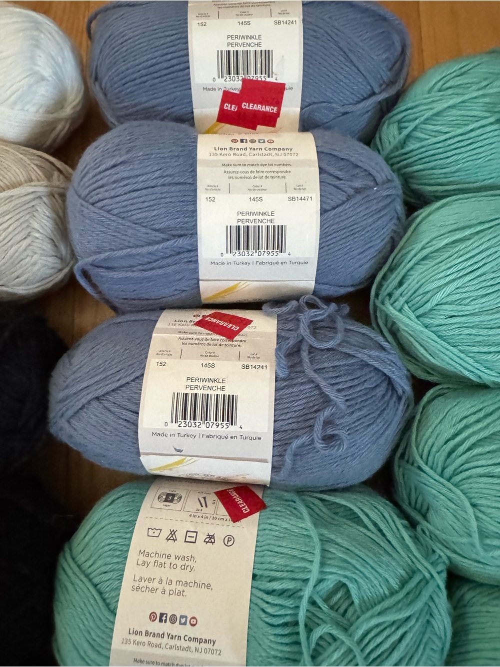 Lion Brand Feels Like Heaven Yarn Lot 19 Skeins Aqua Charcoal DK Discontinued - Picture 5 of 6